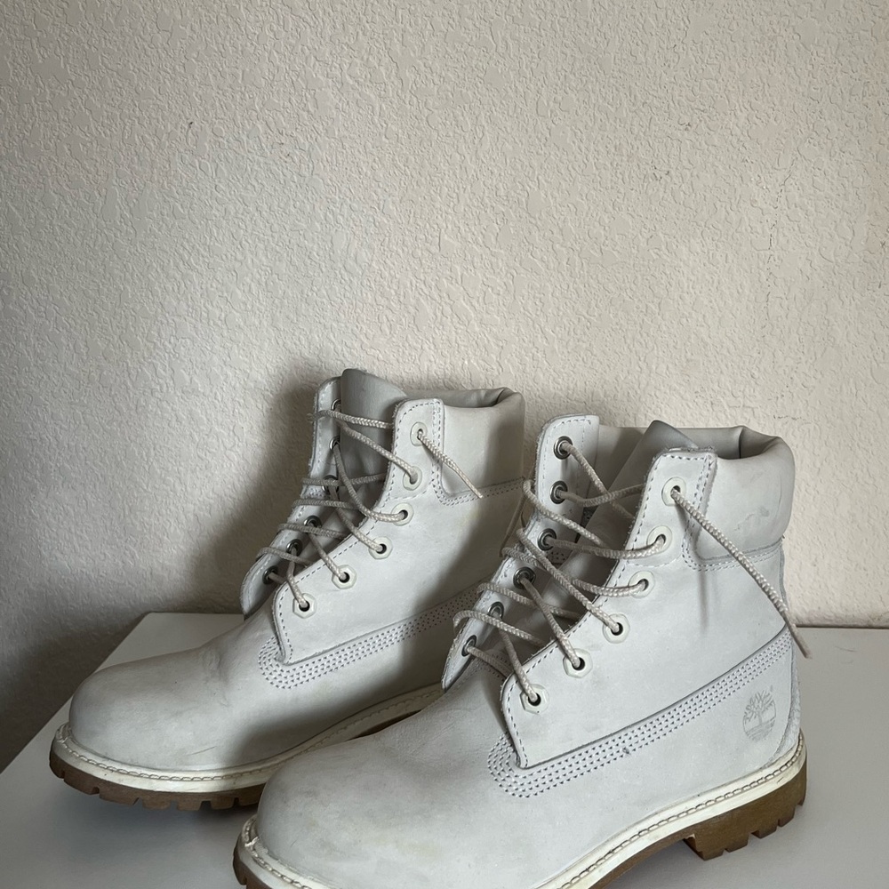 Timberland White High-Top Boots